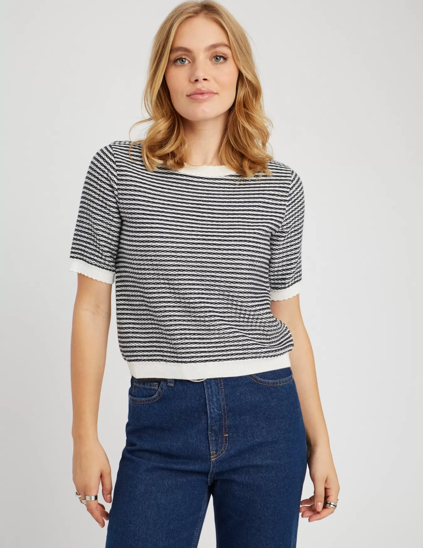 Pull Col Rond Court Bicolore^BZB Cheap