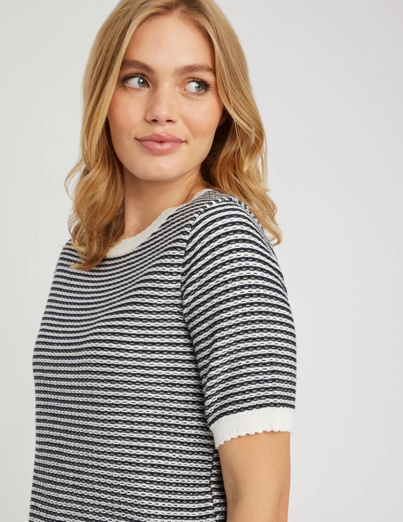 Pull Col Rond Court Bicolore^BZB Cheap