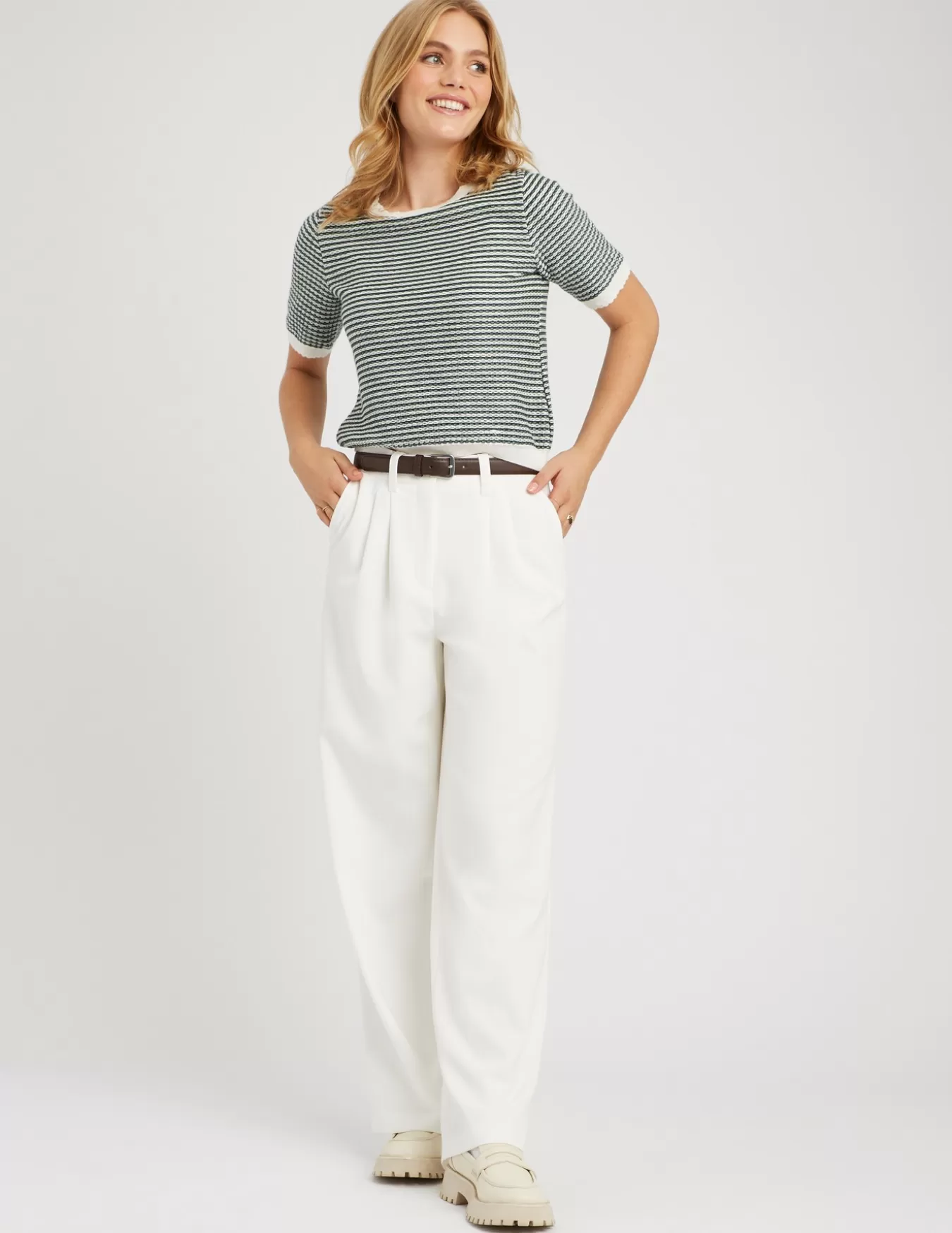 Pull Col Rond Court Bicolore^BZB Cheap
